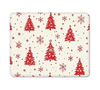 mouse mat 340 x 280 x 3 mm Gaming Mouse Pad with Non-Slip Rubber Base and Smooth Surface, Portable, Compatible with Laser and Optical Mice, Mouse Pad for Home Office Work, Christmas Tree & Red XS#341