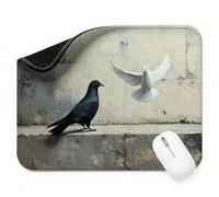Mouse Mat 340 x 280 x 3 mm Grey Pigeon Mouse Pad, Soft Smooth Surface, Non-Slip Rubber Base Waterproo Mousepad, Waterproof Surface, Precision Stitched Edges Mousepad for Desk, Gifts for Men t0s-229