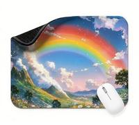 Mouse Mat 340 x 280 x 3 mm Rainbow Forest Mouse Pad, Soft Smooth Surface, Non-Slip Rubber Base Waterproo Mousepad, Waterproof Surface, Precision Stitched Edges Mousepad for Desk, Gifts for Men t0s-57