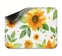 Mouse Mat 340 x 280 x 3 mm Yellow Flower Mouse Pad, Soft Smooth Surface, Non-Slip Rubber Base Waterproo Mousepad, Waterproof Surface, Precision Stitched Edges Mousepad for Desk, Gifts for Men t0s-653