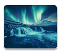 Mouse Mat 340 x 280 x 3mm, Gaming Mouse Pad Aurora, Optimised for Gaming Sensors, Moderate Surface Friction, Improved Precision and Speed, Mousepad with Stitched Edge for PC, Laptop, Fall c0-467