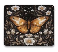 Mouse Mat 340 x 280 x 3mm, Gaming Mouse Pad Black, Optimised for Gaming Sensors, Moderate Surface Friction, Improved Precision and Speed, Non-Slip Mousepad for Computers, Laptop, Butterfly c0-291