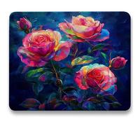 Mouse Mat 340 x 280 x 3mm, Gaming Mouse Pad Plant, Optimised for Gaming Sensors, Moderate Surface Friction, Improved Precision and Speed, Non-Slip Mousepad for Computers, Laptop, Flowers (8) c0-813