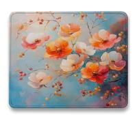 Mouse Mat 340 x 280 x 3mm, Gaming Mouse Pad Plant, Optimised for Gaming Sensors, Moderate Surface Friction, Improved Precision and Speed, Non-Slip Mousepad for Computers, Laptop, Flowers (4) c0-809