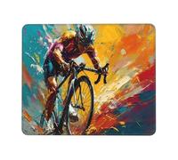 Mouse Mat 340 x 280mm, Gaming Mouse Pad Bicycle Athlete Small Mousepad Portable Non-Slip Base Washable Compact Mousemat, Keyboard Mats home Office Accessories Office Decor for Wome F-1088