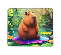 Mouse Mat 340 x 280mm, Gaming Mouse Pad Capybara Small Mousepad Portable Non-Slip Base Washable Compact Mousemat, Lycra Surface Keyboard Mats home Office Accessories Office Decor for Wome F-850