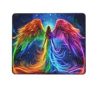 Mouse Mat 340 x 280mm, Gaming Mouse Pad Dreamy Angel Small Mousepad Portable Non-Slip Base Washable Compact Mousemat, Lycra Surface Keyboard Mats home Office Accessories Office Decor for Wome F-598