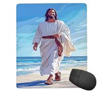 Mouse Mat 340 x 280mm, Gaming Mouse Pad Jesus Scenery Small Mousepad Portable Non-Slip Base Washable Compact Mousemat, Lycra Surface Keyboard Mats home Office Accessories Office Decor for Wome F-921