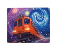Mouse Mat 340 x 280mm, Gaming Mouse Pad Starry Sky Train Small Mousepad Portable Non-Slip Base Washable Compact Mousemat, Keyboard Mats home Office Accessories Office Decor for Wome F-946