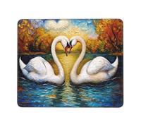 Mouse Mat 340 x 280mm, Gaming Mouse Pad Swan Small Mousepad Portable Non-Slip Base Washable Compact Mousemat, Lycra Surface Keyboard Mats home Office Accessories Office Decor for Wome F-876