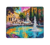 Mouse Mat 340 x 280mm, Gaming Mouse Pad Trevi Fountain Small Mousepad Portable Non-Slip Base Washable Compact Mousemat, Lycra Surface Keyboard Mats home Office Accessories Office Decor for Wome F-872