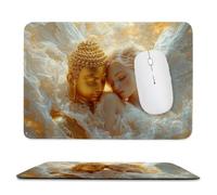 Mouse Mat 340 x 280mm, Gaming Mouse Pad Zen Angel Small Mousepad Portable Non-Slip Base Washable Compact Mousemat, Lycra Surface Keyboard Mats home Office Accessories Office Decor for Wome F-85