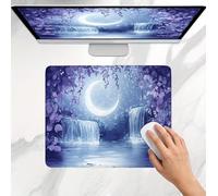 Mouse Mat 340x280x3mm, Gaming Mouse Pad, Non-Slip Rubber Base, Soft Smooth Surface, Fast and Accurate Control, Small and Portable, Durable Stitched Edges Mousepad for Home Office Purple Fall j0j-135