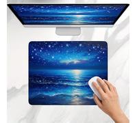 Mouse Mat 340x280x3mm, Gaming Mouse Pad, Non-Slip Rubber Base, Soft Smooth Surface, Fast and Accurate Control, Small and Portable, Durable Stitched Edges Mousepad Home Office Blue The Sea (2) j0j-314