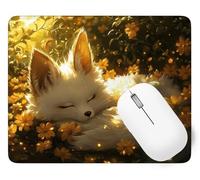 Mouse Mat 360 x 300 x 3 mm Gaming Mouse Pad Fox Keyboard Mat Waterproof with Non-Slip Rubber Base, Mousemat with Stitched Edges, Flower Mousepad Christmas Decor Accessories, Laptop,Office,Home p1j-984