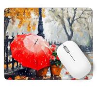 Mouse Mat 360 x 300 x 3 mm Gaming Mouse Pad Rose Keyboard Mat Waterproof with Non-Slip Rubber Base, Mousemat with Stitched Edges, Umbrella Mousepad for Christmas Decor, Laptop, Office, Home p1j-217