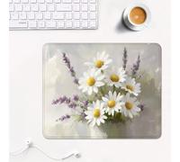 mouse mat 400 x 300 x 3 mm Gaming Mouse Pad with Non-Slip Rubber Base and Smooth Surface, Portable, Compatible with Laser and Optical Mice, Mouse Pad for Home Office Work, Daisy & Purple XS#609