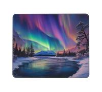 Mouse Mat 400 x 300mm, Gaming Mouse Pad Aurora Small Mousepad Portable Non-Slip Base Washable Compact Mousemat, Lycra Surface Keyboard Mats home Office Accessories Office Decor for Wome F-407