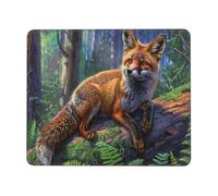 Mouse Mat 400 x 300mm, Gaming Mouse Pad Fox Forest Small Mousepad Portable Non-Slip Base Washable Compact Mousemat, Lycra Surface Keyboard Mats home Office Accessories Office Decor for Wome F-327