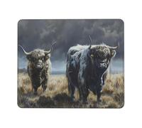 Mouse Mat 400 x 300mm, Gaming Mouse Pad Highland Cattle Small Mousepad Portable Non-Slip Base Washable Compact Mousemat, Lycra Surface Keyboard Mats home Office Accessories Office Decor for Wome F271