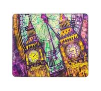 Mouse Mat 400 x 300mm, Gaming Mouse Pad London Big Ben Small Mousepad Portable Non-Slip Base Washable Compact Mousemat, Lycra Surface Keyboard Mats home Office Accessories Office Decor for Wome F-525