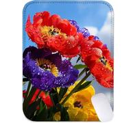 Mouse Mat 40x30 cm Small Desk Mat Flower Gaming Mouse Pad, Waterproof Washable Surface, Portable, Stitched Edges Mousepad, Desk Pad with Non-Slip Rubber Base, Office Accessories, Gifts (Dew) J2-184