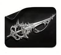 Mouse Mat 420 x 350 x 3 mm Black Sword(2) Mouse Pad, Soft Smooth Surface, Non-Slip Rubber Base Waterproo Mousepad, Waterproof Surface, Precision Stitched Edges Mousepad for Desk, Gifts for Men t0s-563