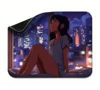 Mouse Mat 420 x 350 x 3 mm City Girl Mouse Pad, Soft Smooth Surface, Non-Slip Rubber Base Waterproo Mousepad, Waterproof Surface, Precision Stitched Edges Mousepad for Desk, Gifts for Men t0s-663