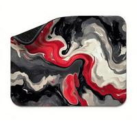 Mouse Mat 420 x 350 x 3 mm Red Black Mouse Pad, Soft Smooth Surface, Non-Slip Rubber Base Waterproo Mousepad, Waterproof Surface, Precision Stitched Edges Mousepad for Desk, Gifts for Men t0s-556