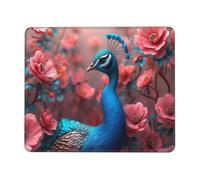 Mouse Mat 420 x 350mm, Gaming Mouse Pad Beautiful Peacock Small Mousepad Portable Non-Slip Base Washable Compact Mousemat, Keyboard Mats home Office Accessories Office Decor for Wome F-576