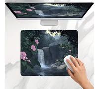 Mouse Mat 420x350x3mm, Gaming Mouse Pad, Non-Slip Rubber Base, Soft Smooth Surface, Fast and Accurate Control, Small and Portable, Durable Stitched Edges Mousepad for Home Office Fall Lake j0j-182