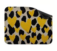 Mouse Mat 420x350x3mm, Small Mouse Pad, with Non-Slip Rubber Base, Gaming Accessories Smooth Surface for Precise Control, Washable, Durable Stitched Edges Design, for Home, Office Yellow Love X-z-6038