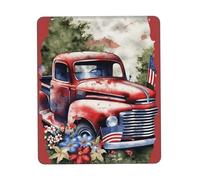 Mouse Mat 4Th Of July Patriotic Old Red Truck Waterproof Mouse Pad Soft Mice Mat For Laptop Office Computer 25X30Cm