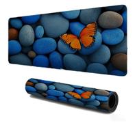Mouse Mat 500x250, Gaming Mousepad for Speed and Control, Small Desk Pad Butterfly Stone, Waterproof Soft Smooth Surface, Non-Slip Stitched Edges Rubber Base Mousepad, Home Office Work Decor S-194