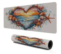 Mouse Mat 500x250, Gaming Mousepad for Speed and Control, Small Desk Pad Shell Lake, Waterproof Smooth Surface, Non-Slip Stitched Edges Rubber Base Mousepad, Home Office Work Decor for PC Laptop S-10