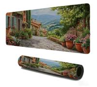 Mouse Mat 500x250, Gaming Mousepad for Speed and Control, Small Desk Pad Villa Potted, Waterproof Soft Smooth Surface, Non-Slip Stitched Edges Rubber Base Mousepad, Laptop Home Office Work Decor S-12