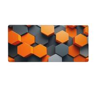 Mouse Mat 700 x 300 mm XXL Black Gaming Mouse Pad Orange Color Desk Mat Large Keyboard Mat，Waterproof，Non-Slip Base，Stitched Edge Mousemat，Improved Precision And Speed for Keyboard and Mouse，Gift M367