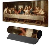 Mouse Mat 700x400x3mm The Last Supper, Gaming Mouse Pad Man, Large Desk Mat Non-Slip Rubber Base XXL Mousepad with Stitched Edge, Gaming Accessories, Mousepad Keyboard, for PC, Laptop, Office, P-8286