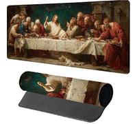Mouse Mat 700x400x3mm The Last Supper, Gaming Mouse Pad Retro, Large Desk Mat Non-Slip Rubber Base XXL Mousepad with Stitched Edge, Gaming Accessories, Mousepad Keyboard, for PC, Laptop, Office J-9210