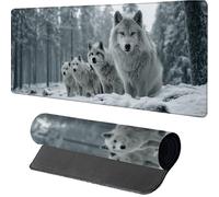 Mouse Mat 700x400x3mm Tree, Gaming Mouse Pad Wolf, Large Desk Mat Non-Slip Rubber Base XXL Mousepad with Stitched Edge, Gaming Accessories, Mousepad Keyboard, for PC Accessories, Laptop, Gifts, 2-4360