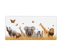 Mouse Mat 800 x 400 mm XXL Animal Gaming Mouse Pad Elephant Desk Mat Large Keyboard Mat，Waterproof，Non-Slip Base，Stitched Edge Mousemat，Improved Precision And Speed for Keyboard and Mouse，Gifts M999