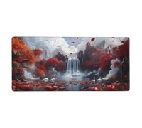Mouse Mat 800 x 400 mm XXL Autumn Gaming Mouse Pad Fall Desk Mat Large Keyboard Mat，Waterproof，Non-Slip Base，Stitched Edge Mousemat，Improved Precision And Speed for Keyboard and Mouse，Gifts M1010