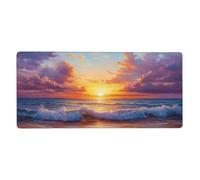 Mouse Mat 800 x 400 mm XXL Beach Gaming Mouse Pad Sunset Desk Mat Large Keyboard Mat,Waterproof,Non-Slip Base,Stitched Edge Mousemat,Improved Precision And Speed for Keyboard and Mouse,Gifts M1158
