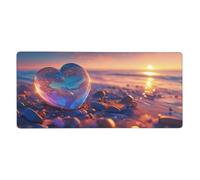 Mouse Mat 800 x 400 mm XXL Love Gaming Mouse Pad Sunset Desk Mat Large Keyboard Mat，Waterproof，Non-Slip Base，Stitched Edge Mousemat，Improved Precision And Speed for Keyboard and Mouse，Gifts M368