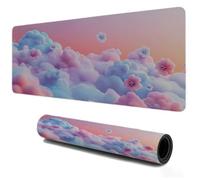 Mouse Mat 800x300, Gaming Mousepad, Desk Pad Pink Cloud, Waterproof Soft Smooth Surface, Improved Precision and Speed, Non-Slip Stitched Edges Rubber Base Mousepad, Laptop Home Office Work Decor S120