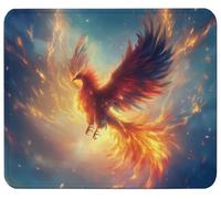 Mouse Mat 9.1 x 7.1in Flame Mouse Pad, Washable Small Mousepads y0-z271 | Mini Rubber Mousemat Phoenix-4 with Non-Slip Base Computer Desk Accessories Portable for Office Laptop Working Studying