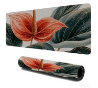 Mouse Mat 900x400, Gaming Mousepad, Desk Pad Red Plant, Waterproof Soft Smooth Surface, Improved Precision and Speed, Non-Slip Stitched Edges Rubber Base Mousepad, Laptop Home Office Work Decor S-174