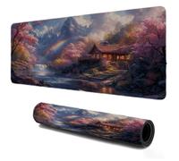 Mouse Mat 900x400, Gaming Mousepad for Speed and Control, Desk Pad Rainbow Landscape, Waterproof Soft Smooth Surface, Non-Slip Stitched Edges Rubber Base Mousepad, Laptop Home Office Work Decor S-22