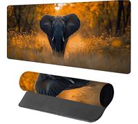 Mouse Mat 900x400x3mm Elephant, Gaming Mouse Pad Plant, Large Desk Mat Non-Slip Rubber Base XXL Mousepad with Stitched Edge, Gaming Accessories, Mousepad Keyboard, for PC Accessories, Laptop, 4-8817
