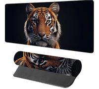 Mouse Mat 900x400x3mm Tiger, Gaming Mouse Pad Black, Large Desk Mat Non-Slip Rubber Base XXL Mousepad with Stitched Edge, Gaming Accessories, Mousepad Keyboard, for PC Accessories, Laptop, 3-9268